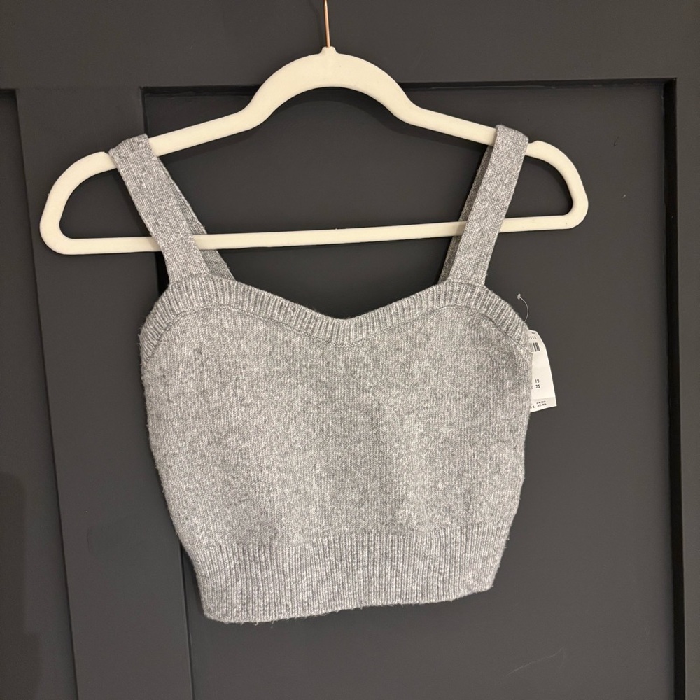 Grey Knit Bralette Cami Tank